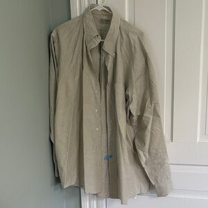 Vintage 1980s LL Bean Tan Beige Button-Up Shirt 100% cotton Size 18-36